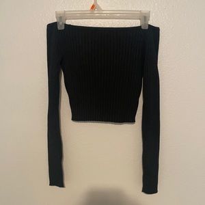 Long sleeve black off the shoulder top